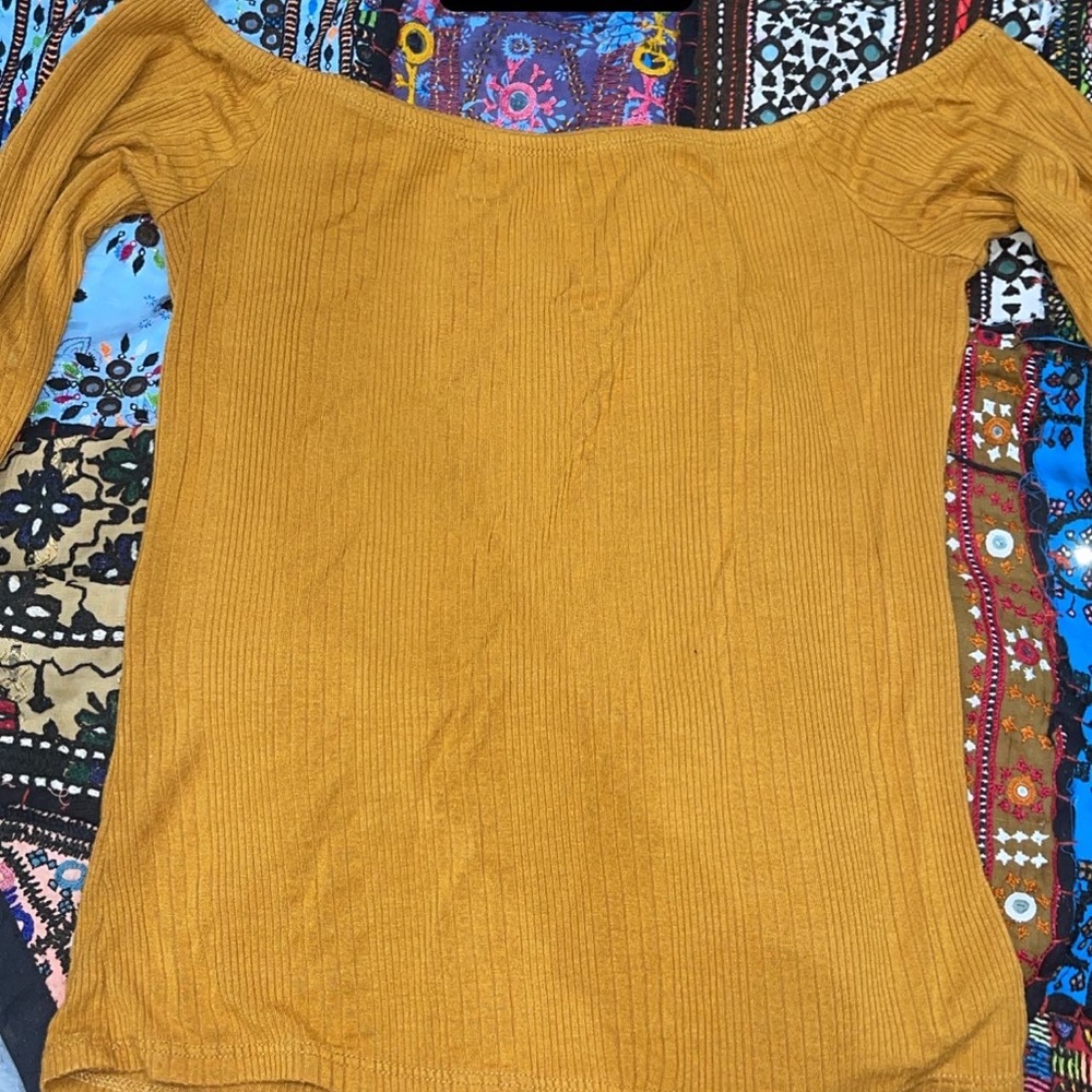 Forever 21 Off The Shoulder Top Yellow/Orange